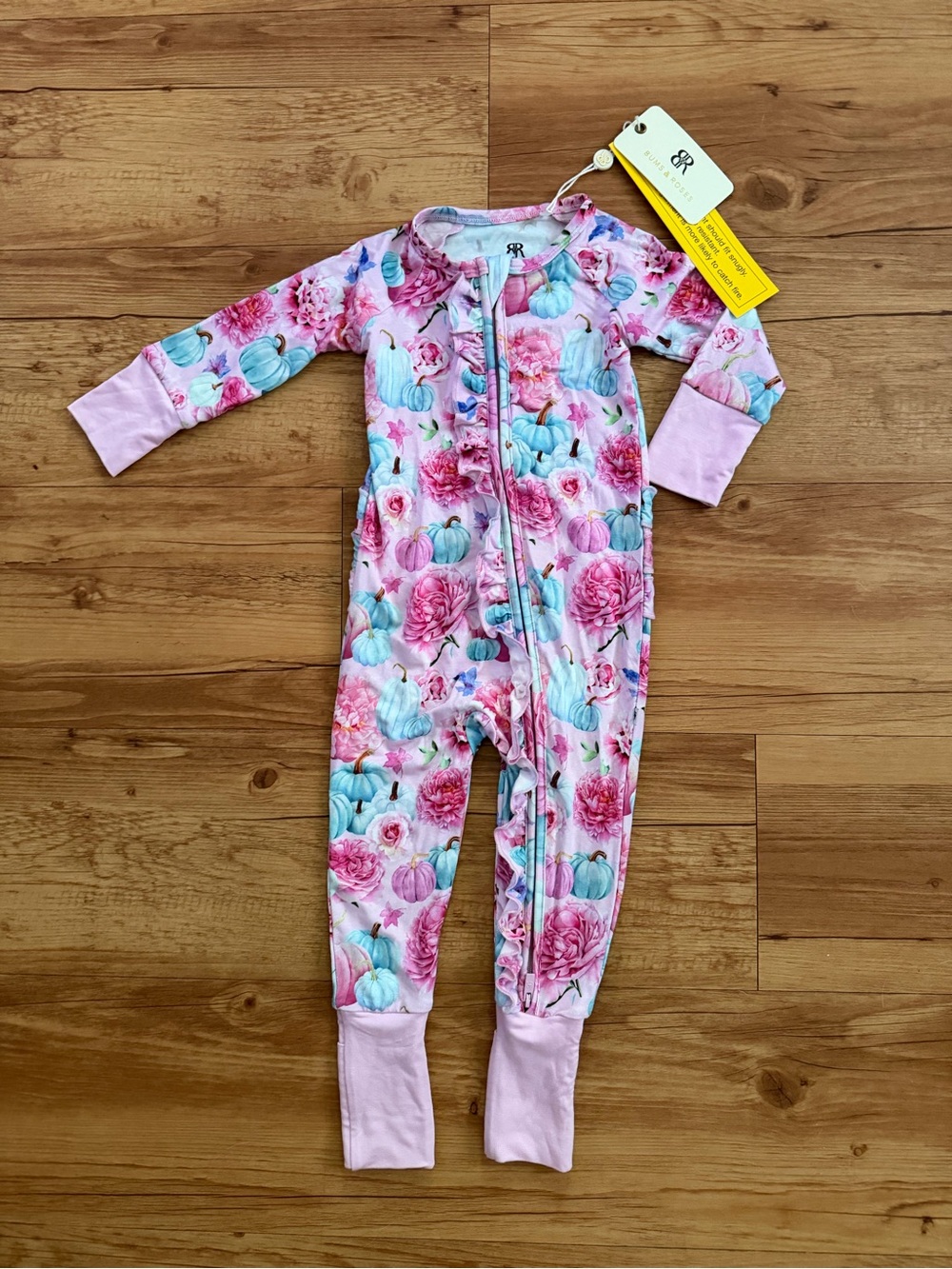 Bums and roses pretty little pumpkins romper fall girls pajama